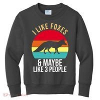 I Like Foxes And Maybe Like 3 People Funny Kids Sweatshirt thumb 0