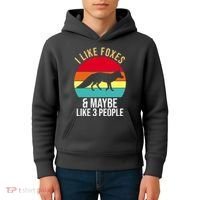 I Like Foxes And Maybe Like 3 People Funny Kids Hoodie thumb 4