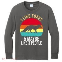 I Like Foxes And Maybe Like 3 People Funny Kids Long Sleeve Shirt thumb 0