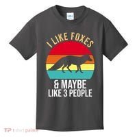 I Like Foxes And Maybe Like 3 People Funny Kids T-Shirt thumb 0