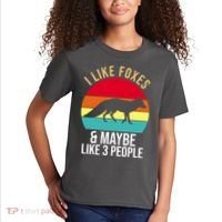 I Like Foxes And Maybe Like 3 People Funny Kids T-Shirt thumb 2