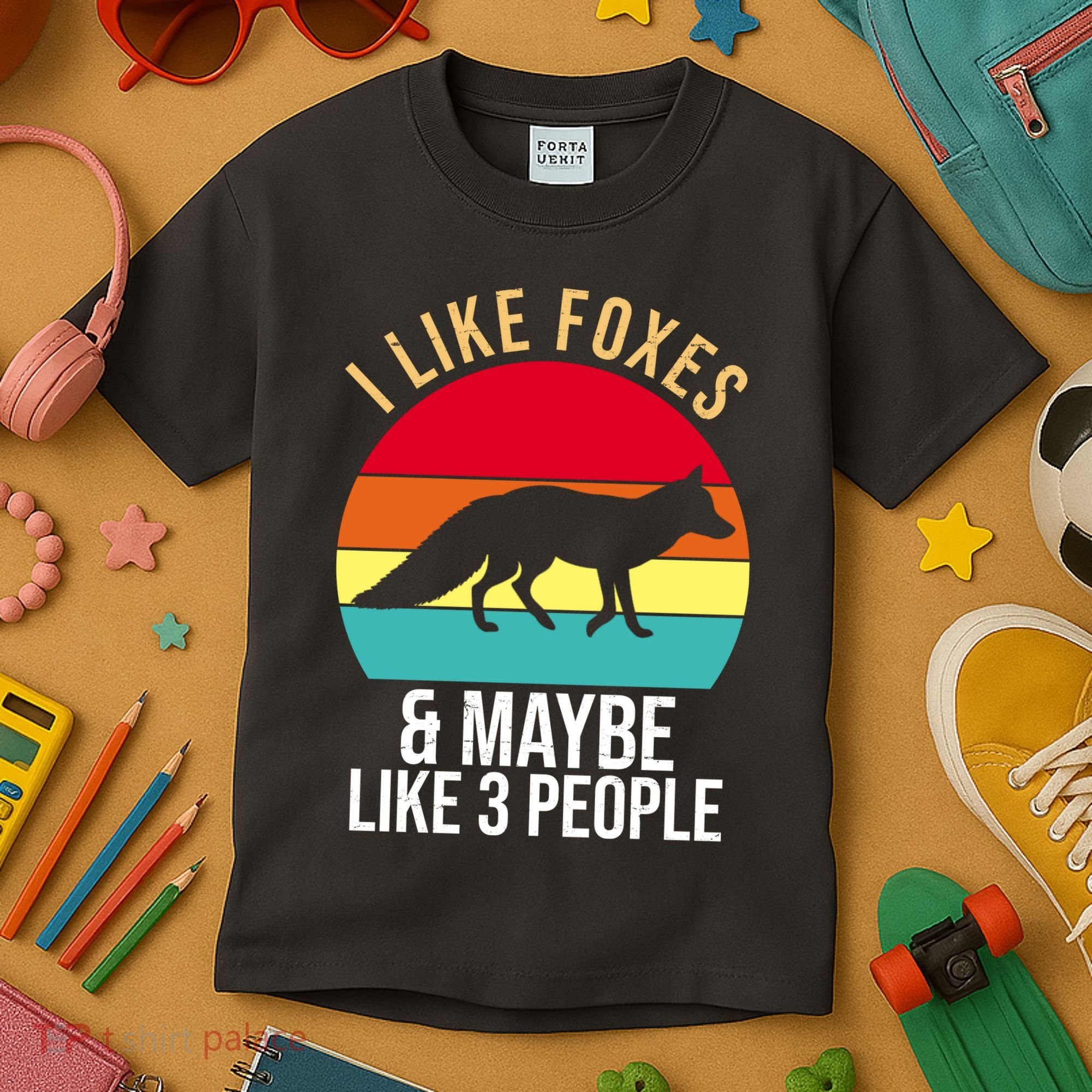 I Like Foxes And Maybe Like 3 People Funny Kids T-Shirt