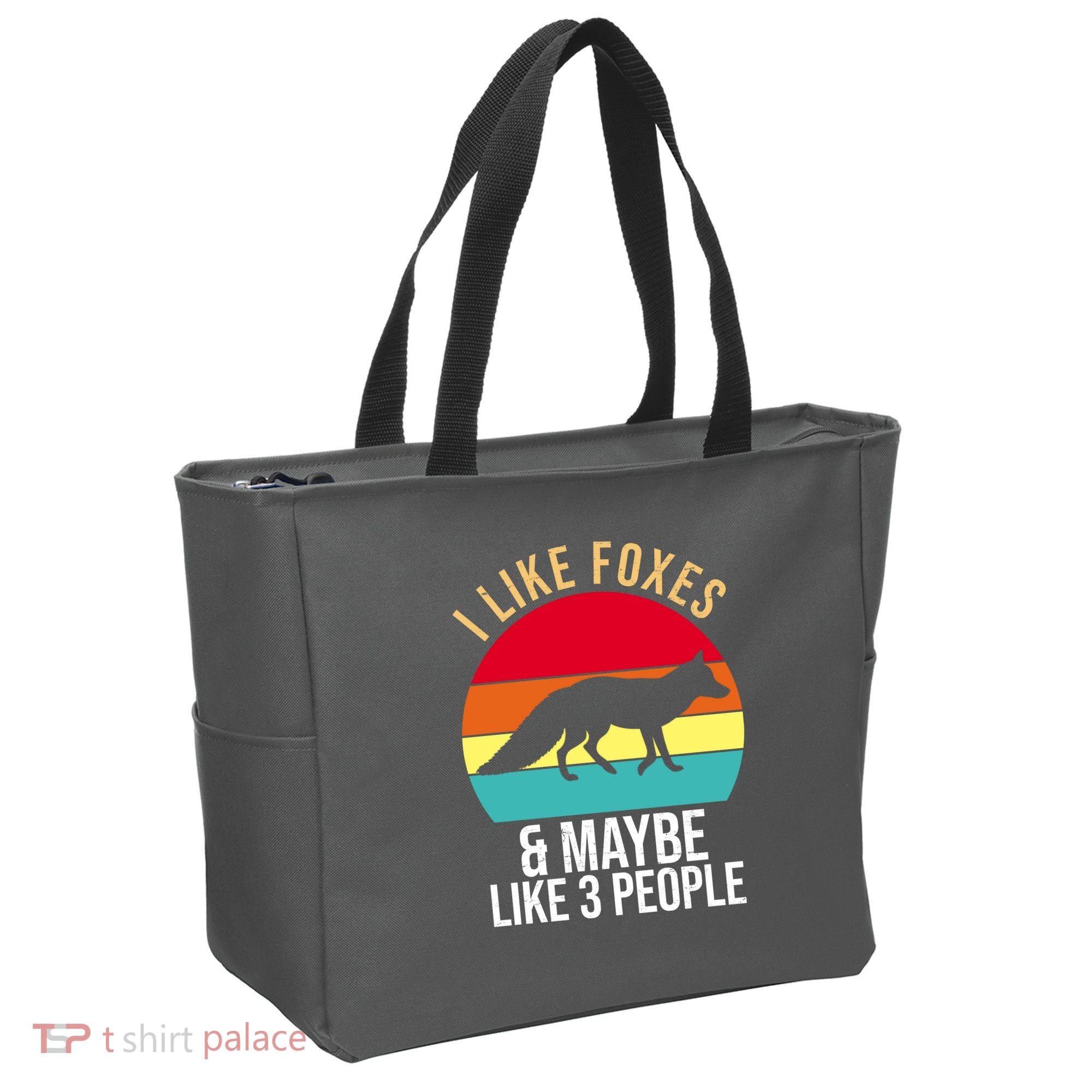 I Like Foxes And Maybe Like 3 People Funny Tote Bag