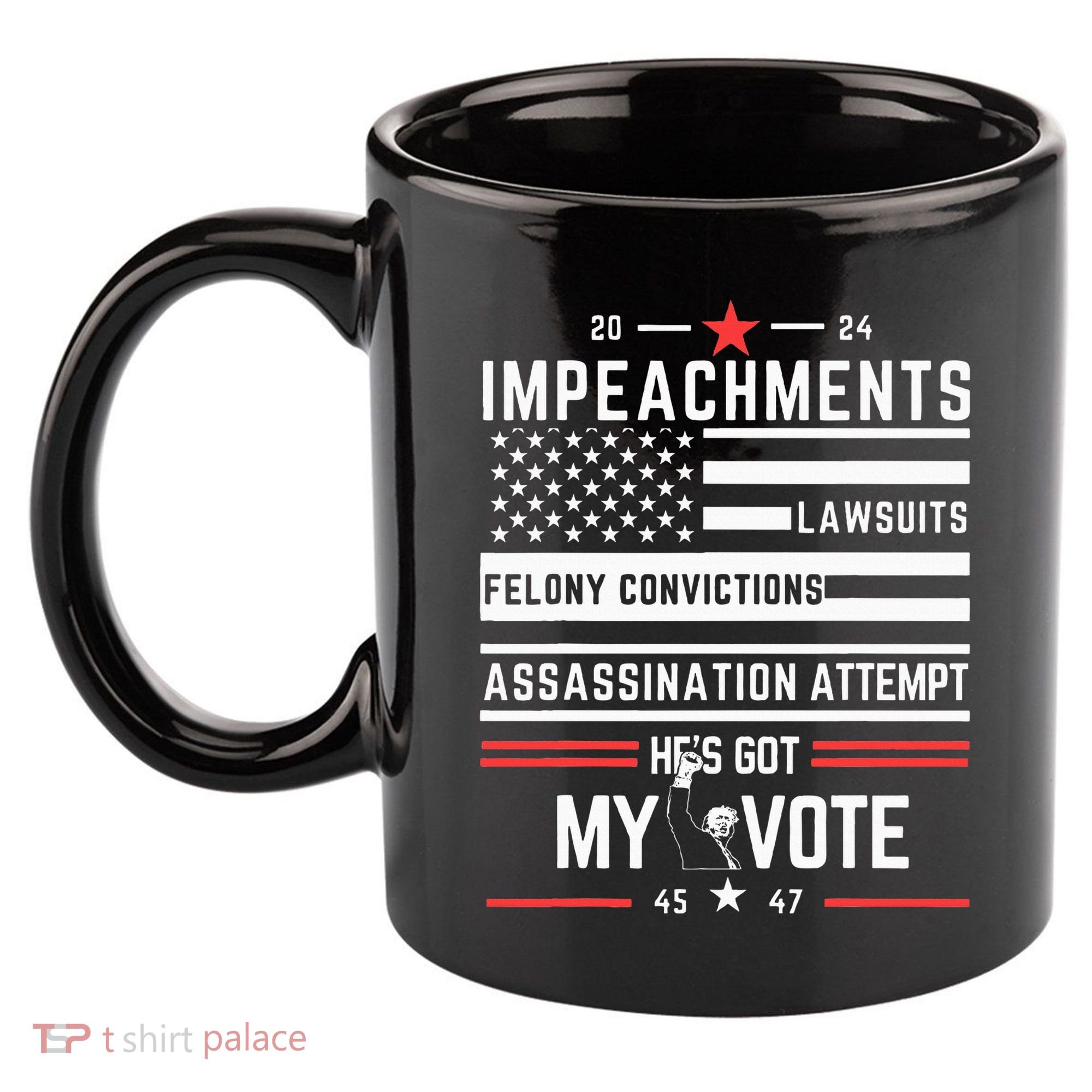 Impeachments Lawsuits Felony Convictions Assassination 11oz C Handle Ceramic Mug