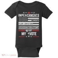 Impeachments Lawsuits Felony Convictions Assassination Baby Bodysuit thumb 0