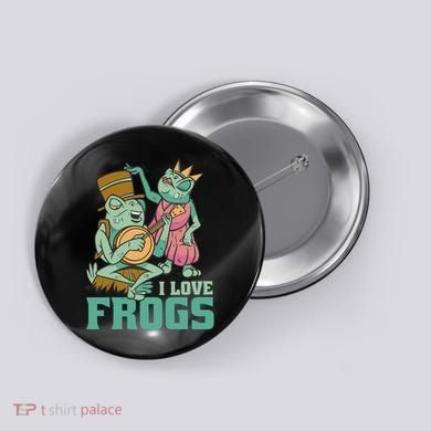 I Love Frogs Button