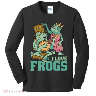 I Love Frogs Kids Long Sleeve Shirt