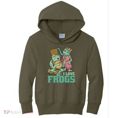 I Love Frogs Kids Hoodie