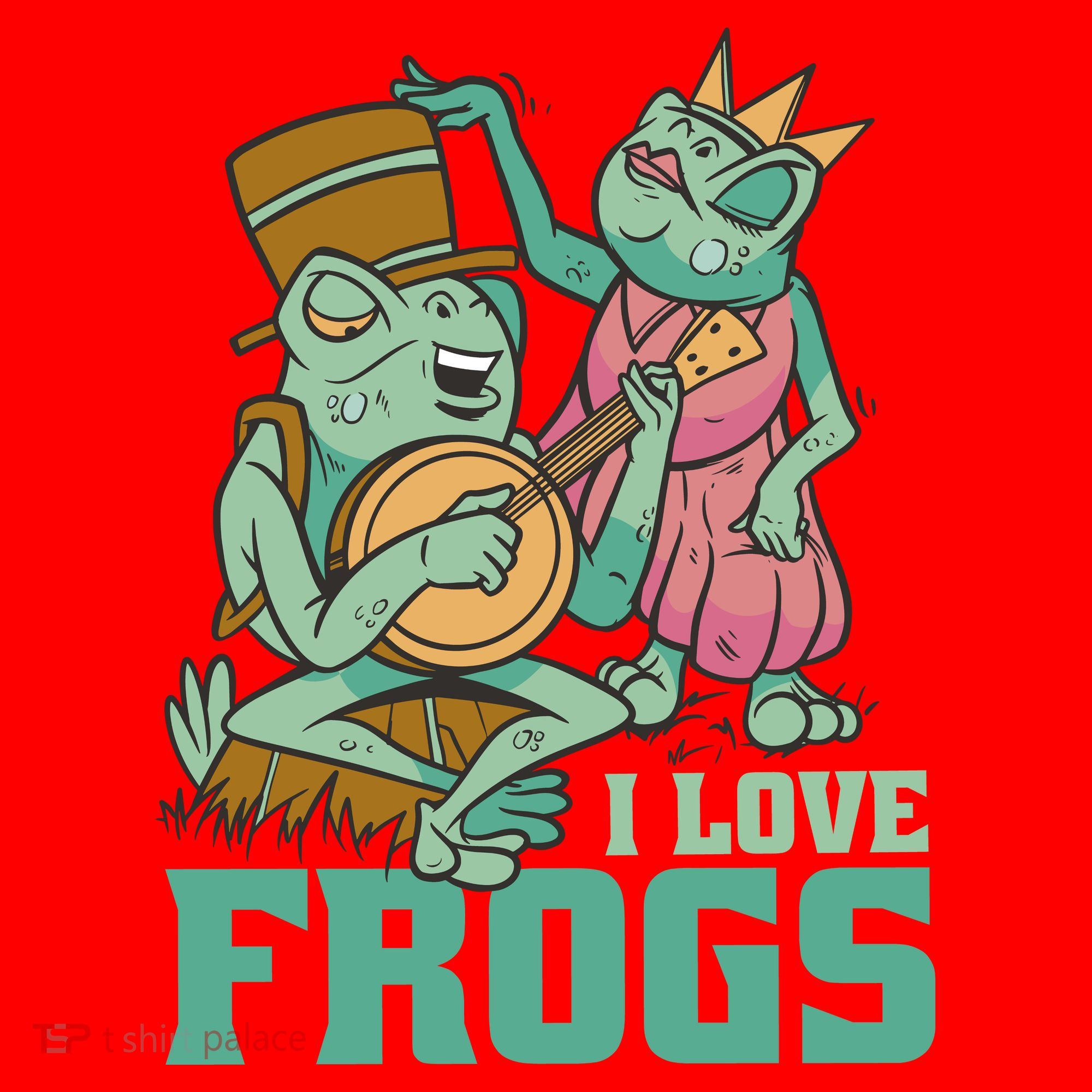 I Love Frogs Santa Hat