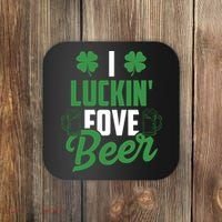 I Luckin Fove Beer Funny St Patrick's Day Coaster thumb 0