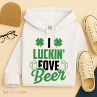 I Luckin Fove Beer Funny St Patrick's Day Hoodie thumb 4