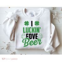 I Luckin Fove Beer Funny St Patrick's Day Sweatshirt thumb 2