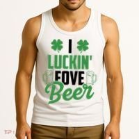 I Luckin Fove Beer Funny St Patrick's Day Tank Top thumb 3