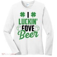 I Luckin Fove Beer Funny St Patrick's Day Women's Long Sleeve Shirt thumb 0