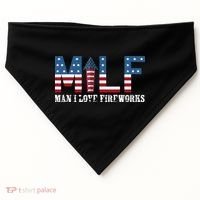 I Love Fireworks Funny 4th Of July USA-Made Doggie Bandana thumb 0