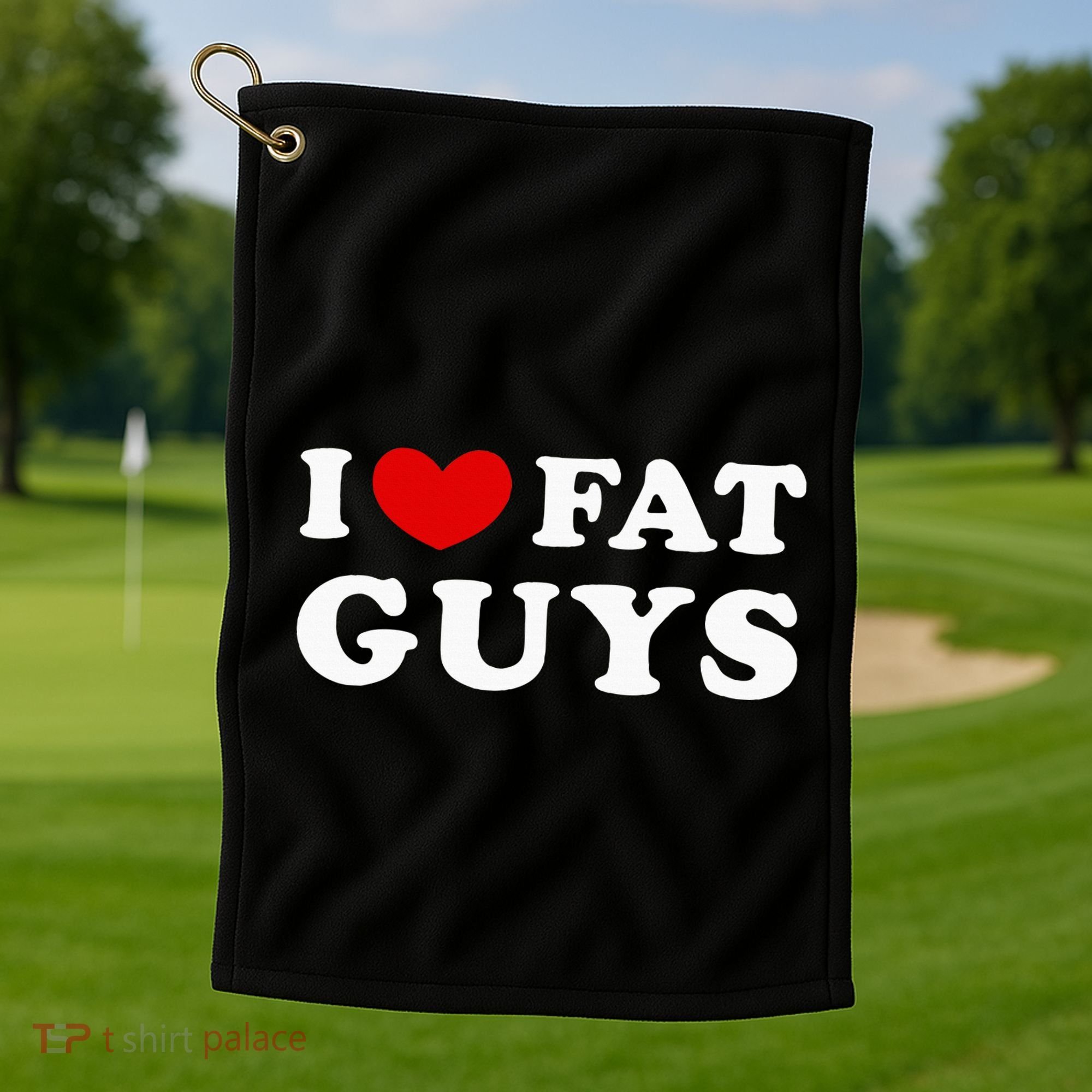 I Love Fat Guys Golf Towel