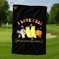 I Love Fall Gift Golf Towel thumb 1