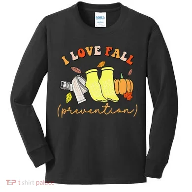 I Love Fall Gift Kids Long Sleeve Shirt