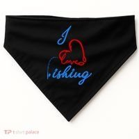 I Love Fishing Fish Lover Bait Reel USA-Made Doggie Bandana thumb 0