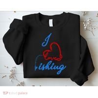 I Love Fishing Fish Lover Bait Reel Sweatshirt thumb 2
