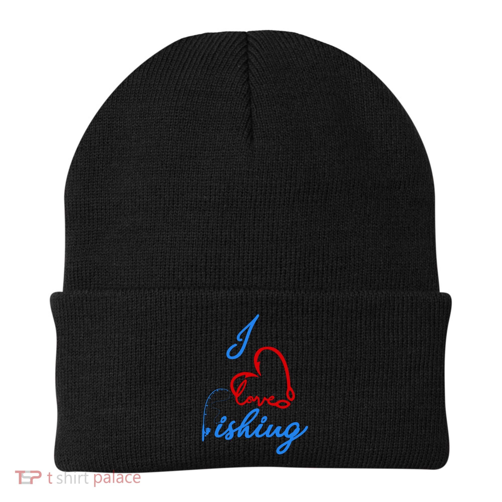 I Love Fishing Fish Lover Bait Reel Beanie