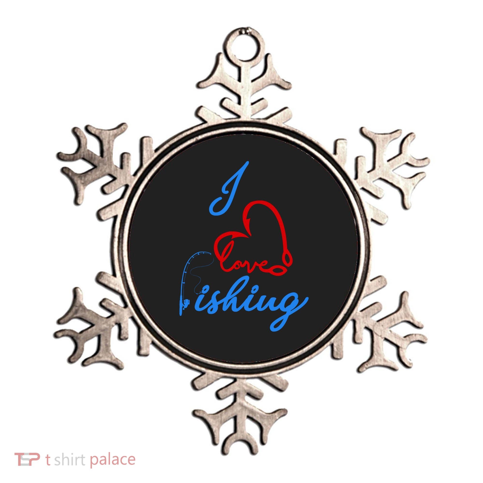I Love Fishing Fish Lover Bait Reel Ornament