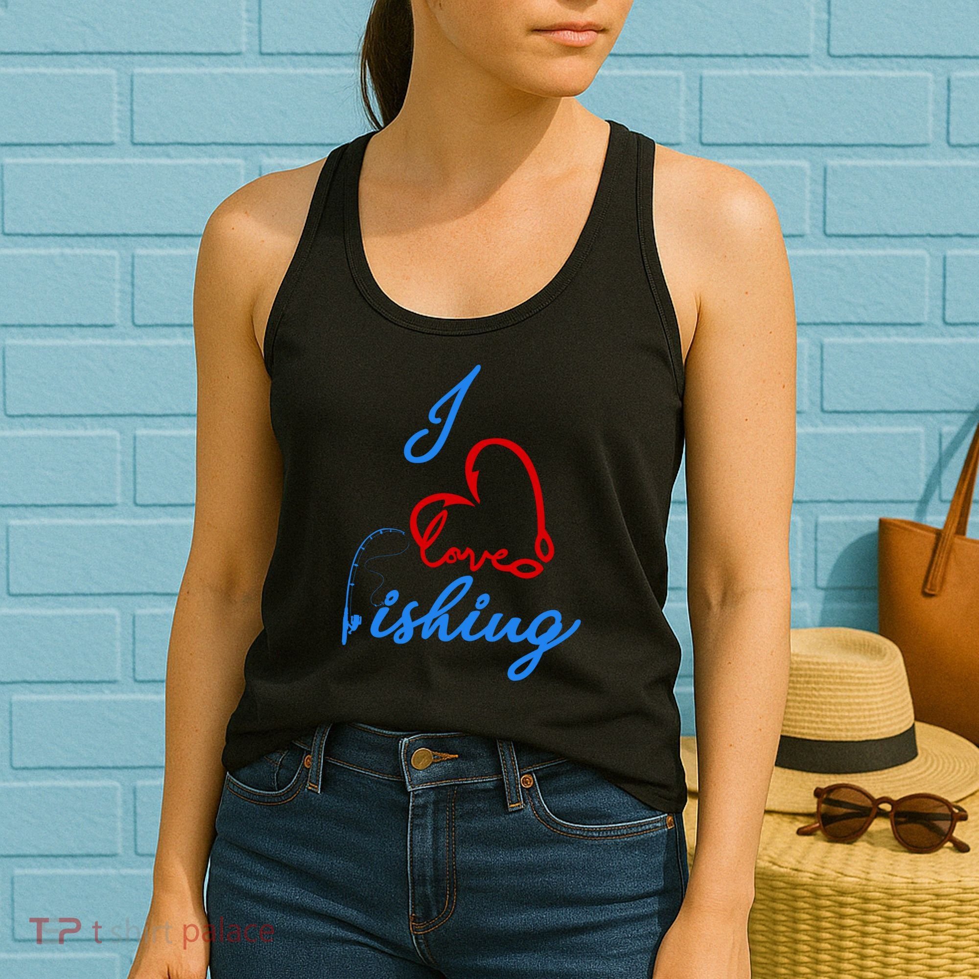 I Love Fishing Fish Lover Bait Reel Women's Tank Top