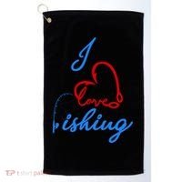 I Love Fishing Fish Lover Bait Reel Golf Towel thumb 0