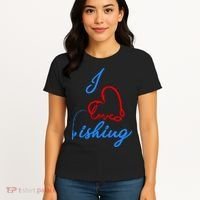 I Love Fishing Fish Lover Bait Reel Women's T-Shirt thumb 4