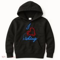 I Love Fishing Fish Lover Bait Reel Kids Hoodie thumb 0