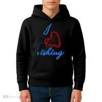 I Love Fishing Fish Lover Bait Reel Kids Hoodie thumb 4