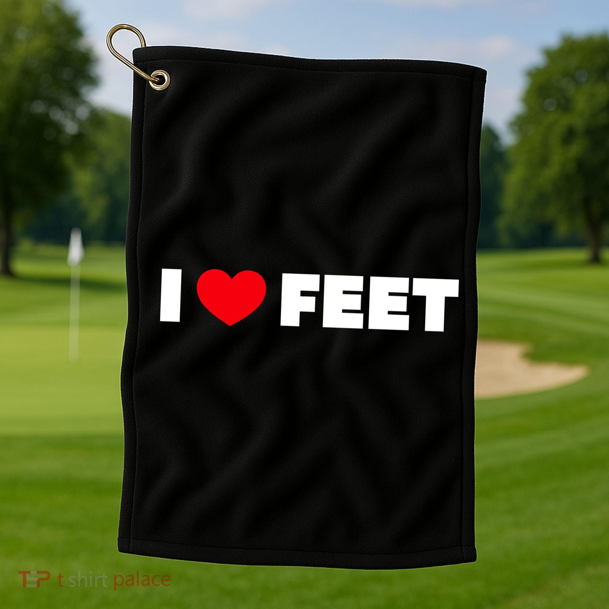 I Love Feet Golf Towel