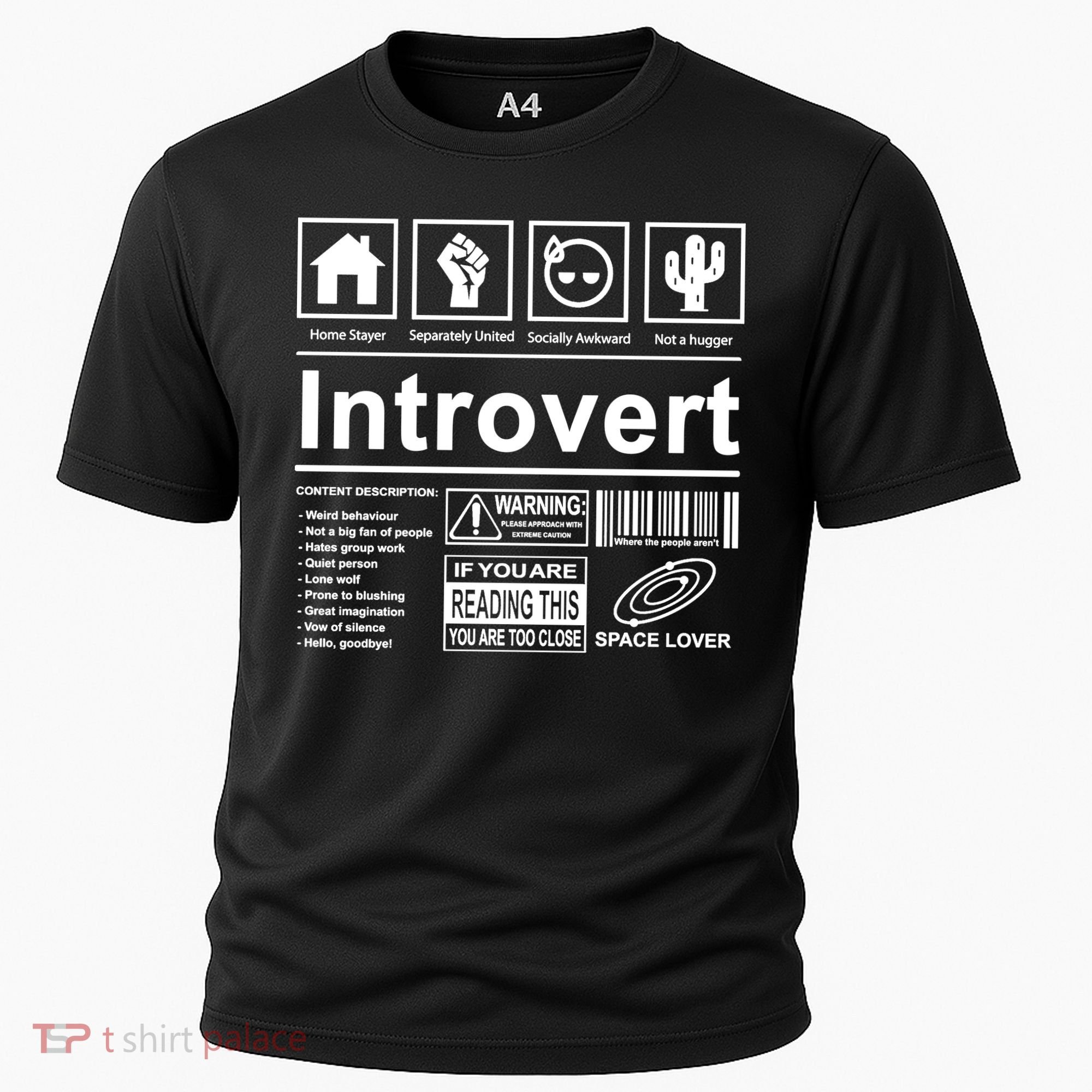 Introvert Label Funny Gift Cooling Performance Crew T-Shirt