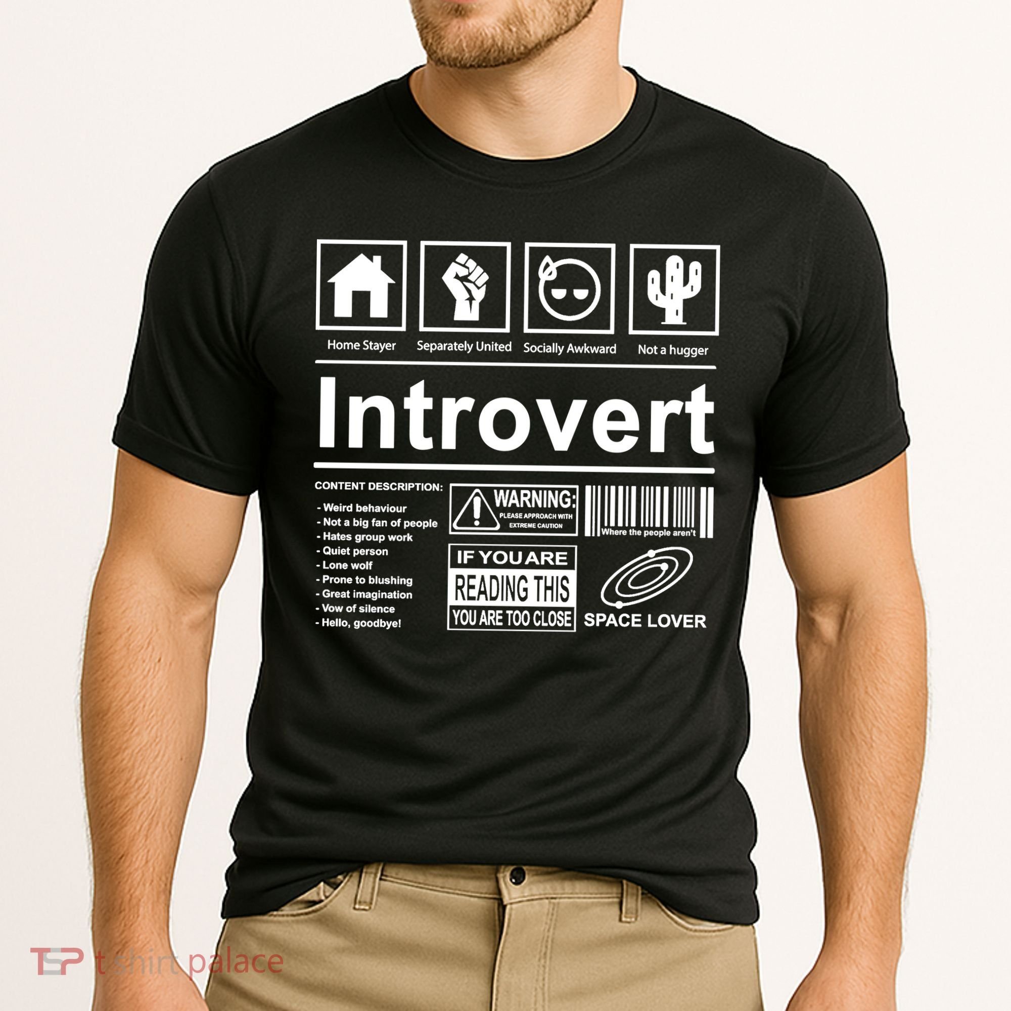 Introvert Label Funny Gift Cooling Performance Crew T-Shirt