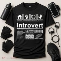Introvert Label Funny Gift Cooling Performance Crew T-Shirt thumb 3