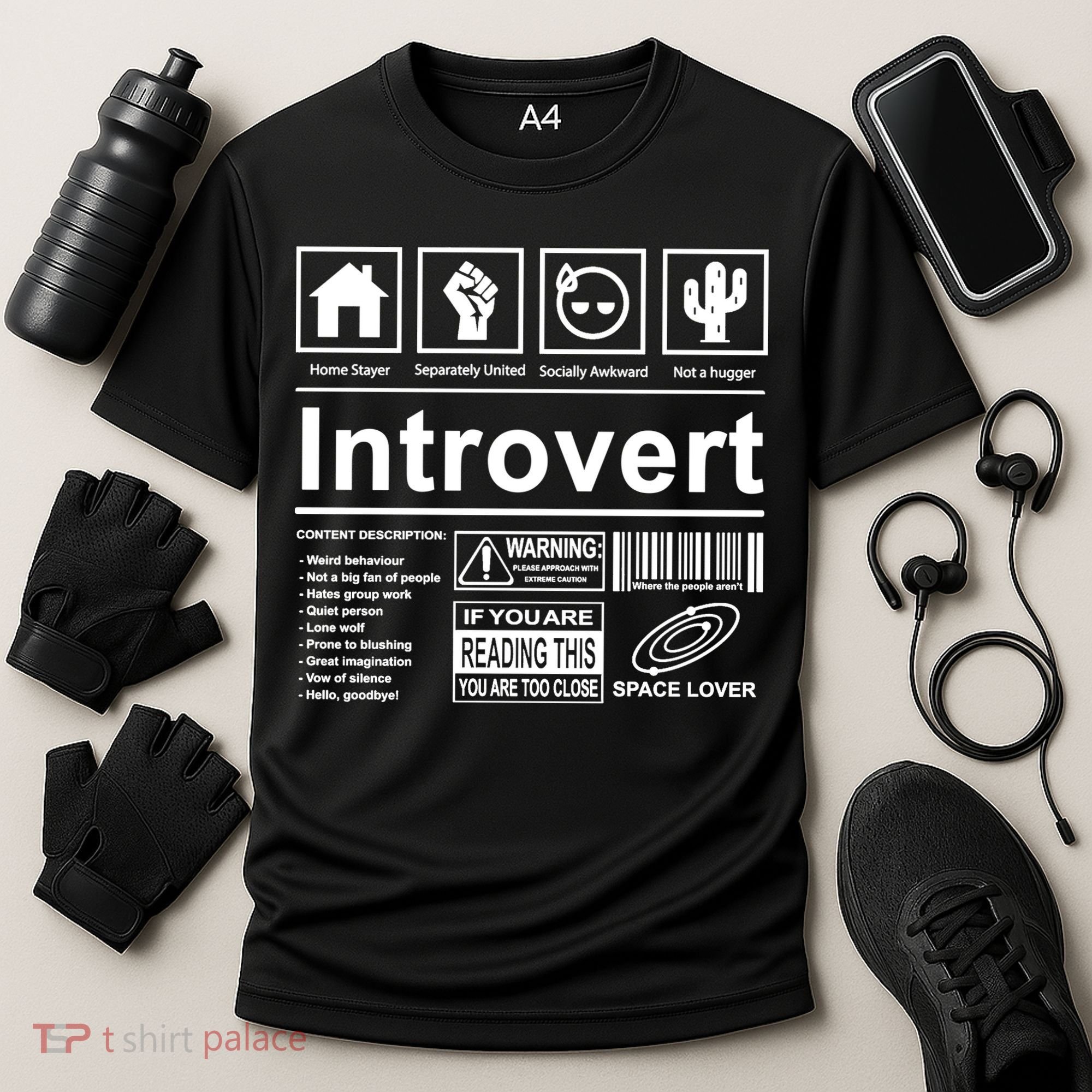 Introvert Label Funny Gift Cooling Performance Crew T-Shirt