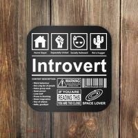 Introvert Label Funny Gift Coaster thumb 0