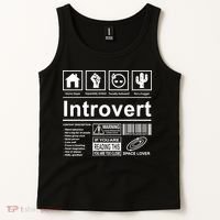 Introvert Label Funny Gift Tank Top thumb 2