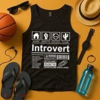 Introvert Label Funny Gift Tank Top thumb 4