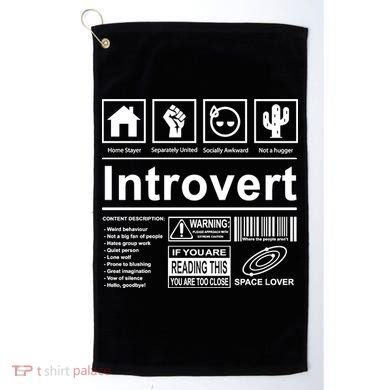Introvert Label Funny Gift Golf Towel