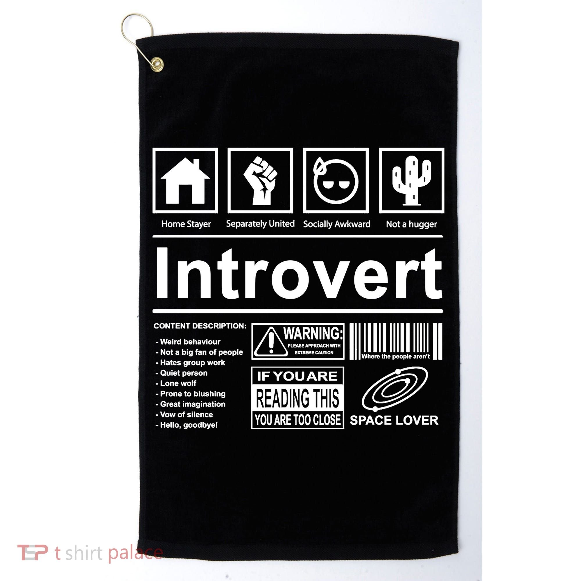 Introvert Label Funny Gift Golf Towel