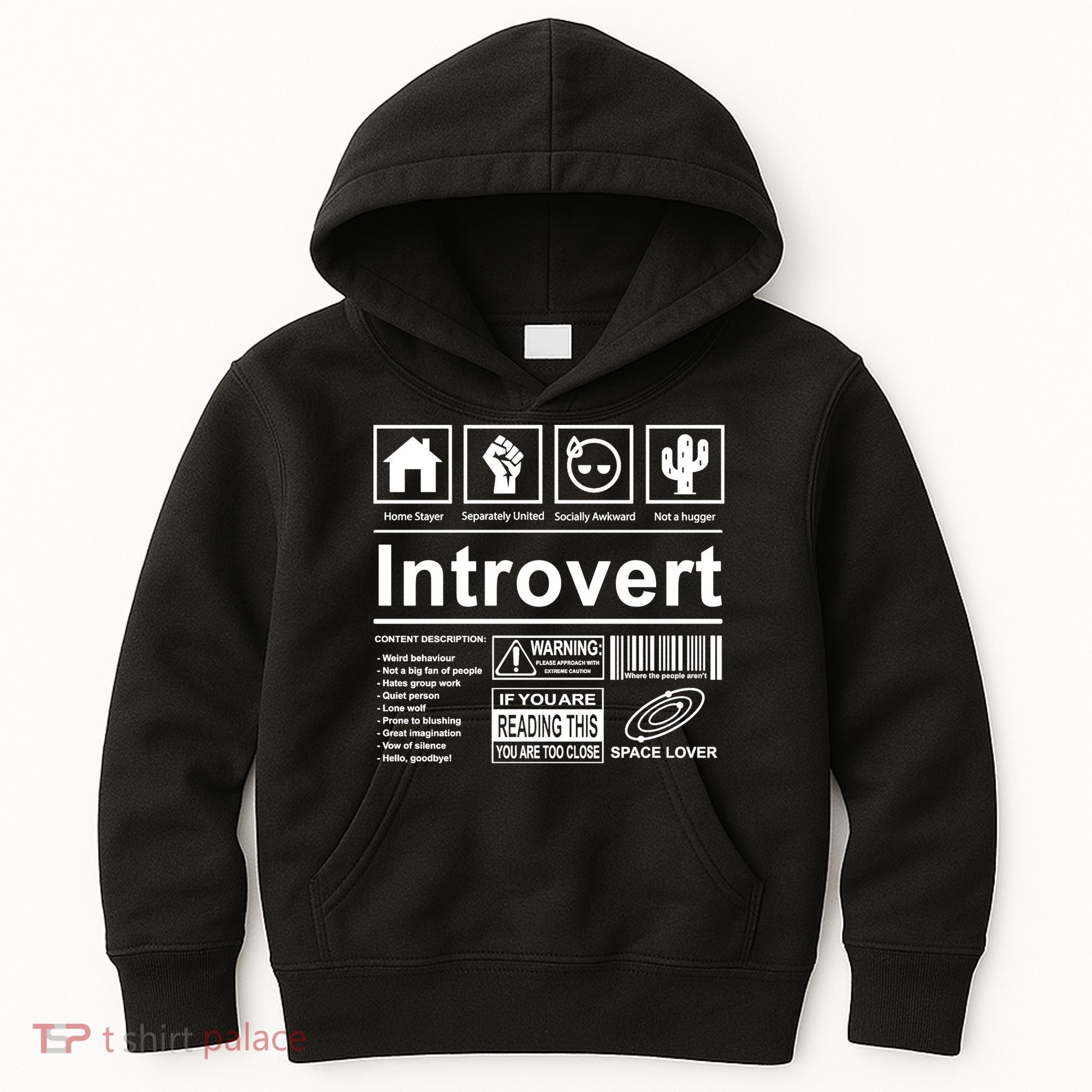 Introvert Label Funny Gift Kids Hoodie