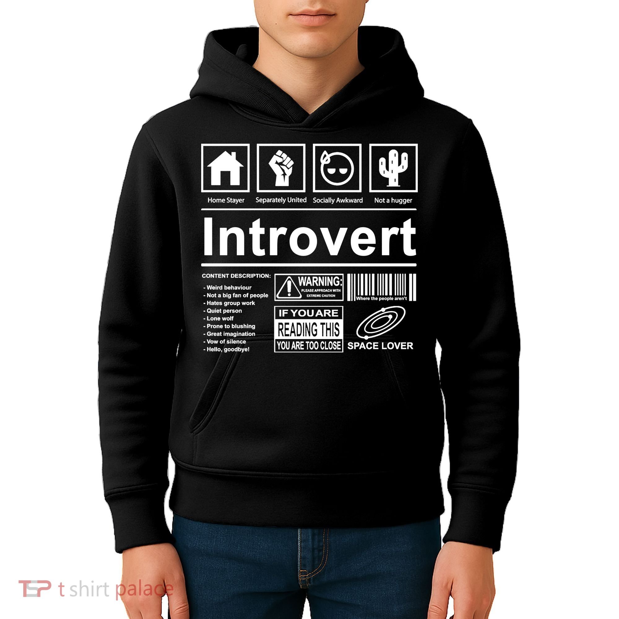 Introvert Label Funny Gift Kids Hoodie