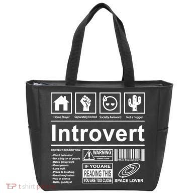 Introvert Label Funny Gift Tote Bag