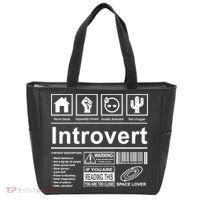 Introvert Label Funny Gift Tote Bag thumb 0