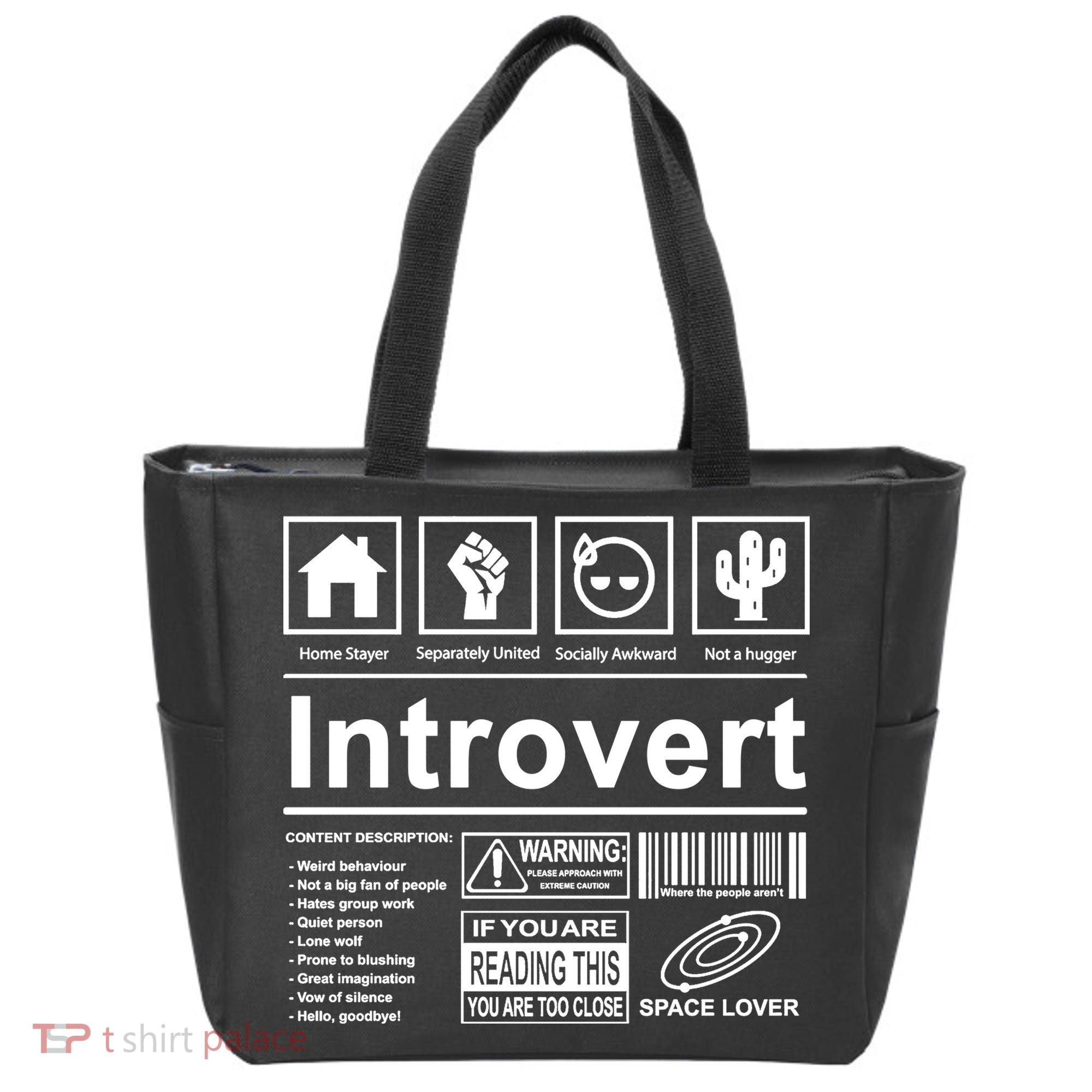 Introvert Label Funny Gift Tote Bag