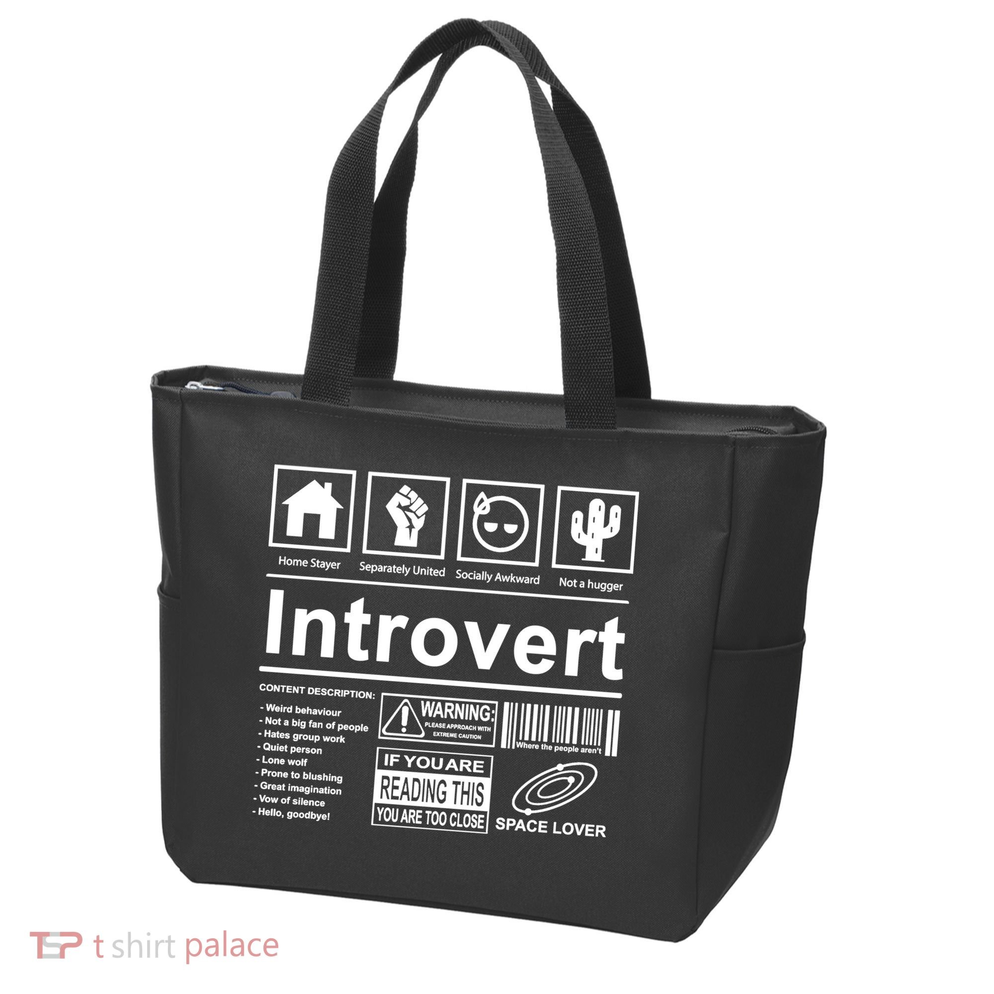 Introvert Label Funny Gift Tote Bag