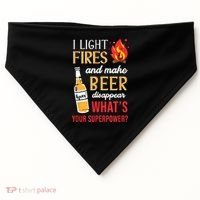 I Light Fires And Make Beer Disappear Funny Camping USA-Made Doggie Bandana thumb 0