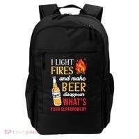 I Light Fires And Make Beer Disappear Funny Camping Backpack thumb 0