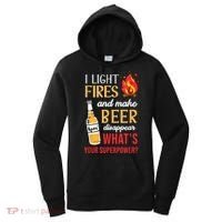 I Light Fires And Make Beer Disappear Funny Camping Women's Hoodie thumb 0